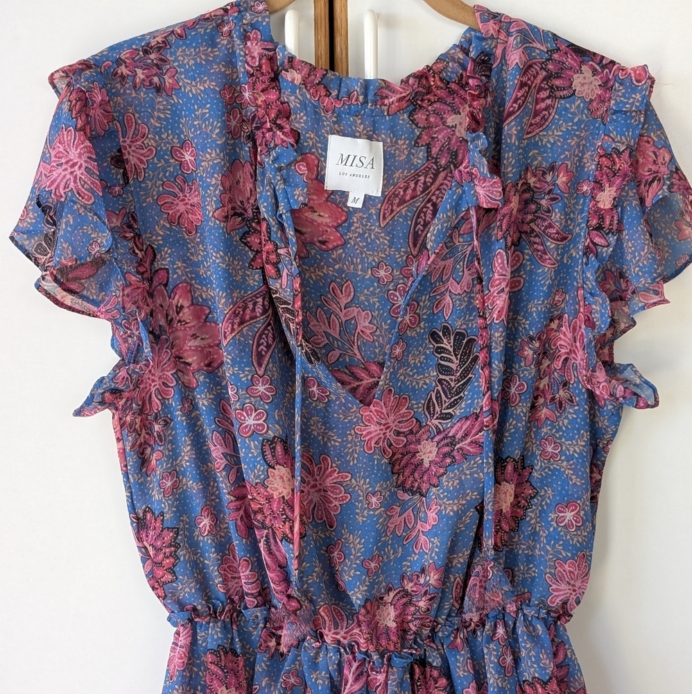 Misa Los Angeles Lilian Floral Mini Dress M Night Blooms - Picture 4 of 15